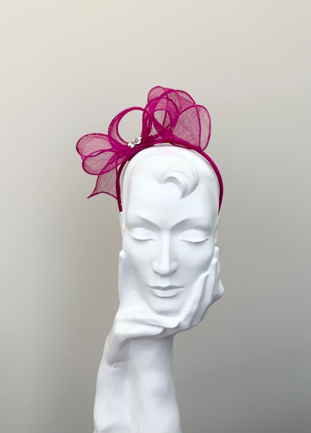 Magenta Contemporary Looped Sinamay Fascinator