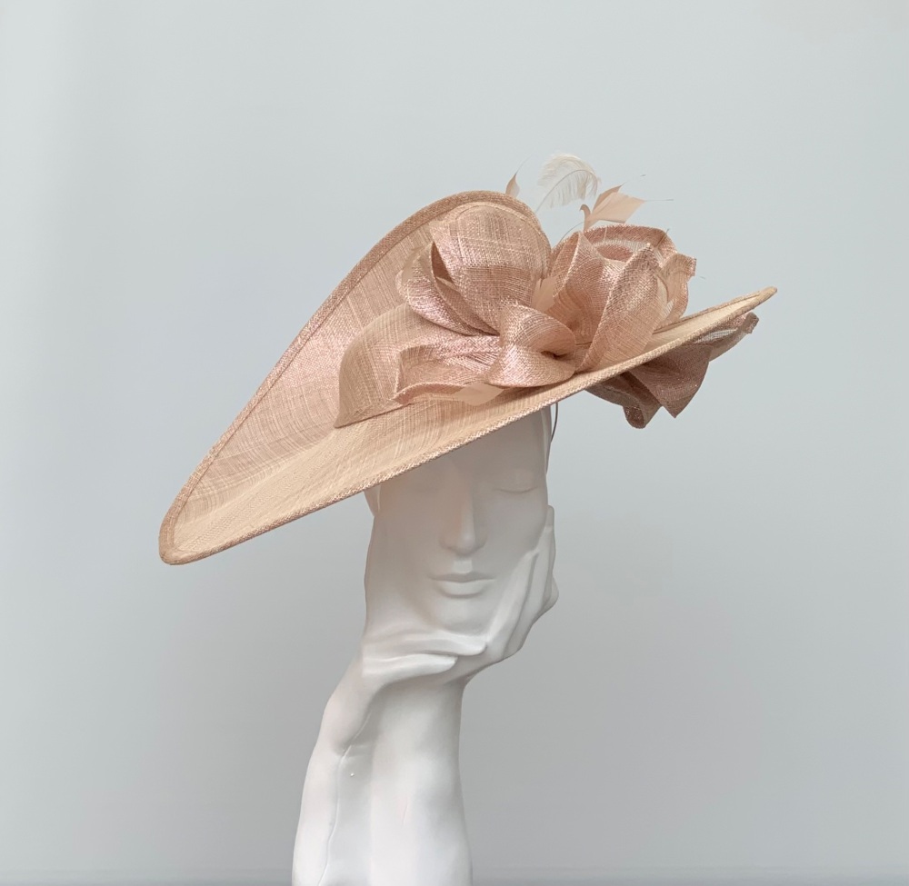 Metallic Rose Gold Large Saucer Hatinator Hat