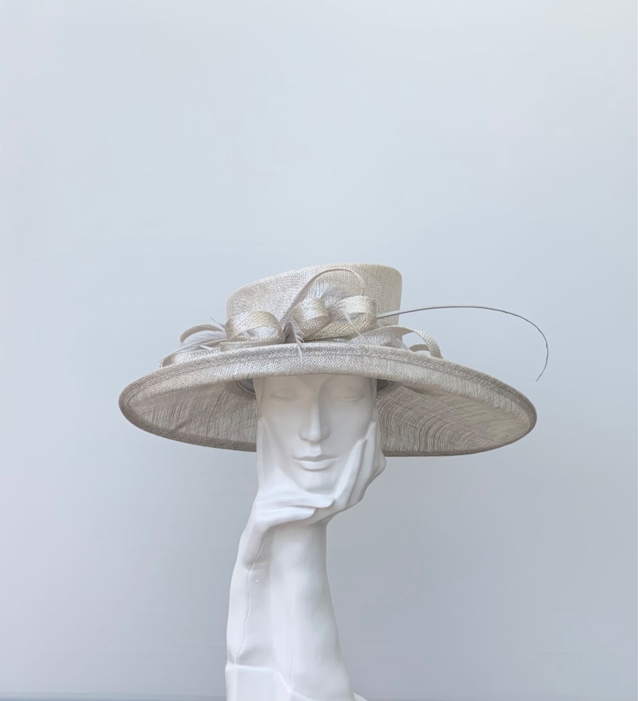 Metallic Silver Wedding Occasion Hat