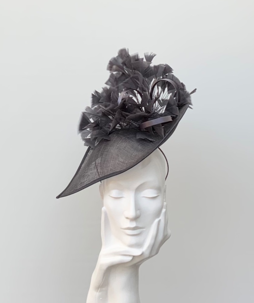 Dark Grey Clover Fascinator