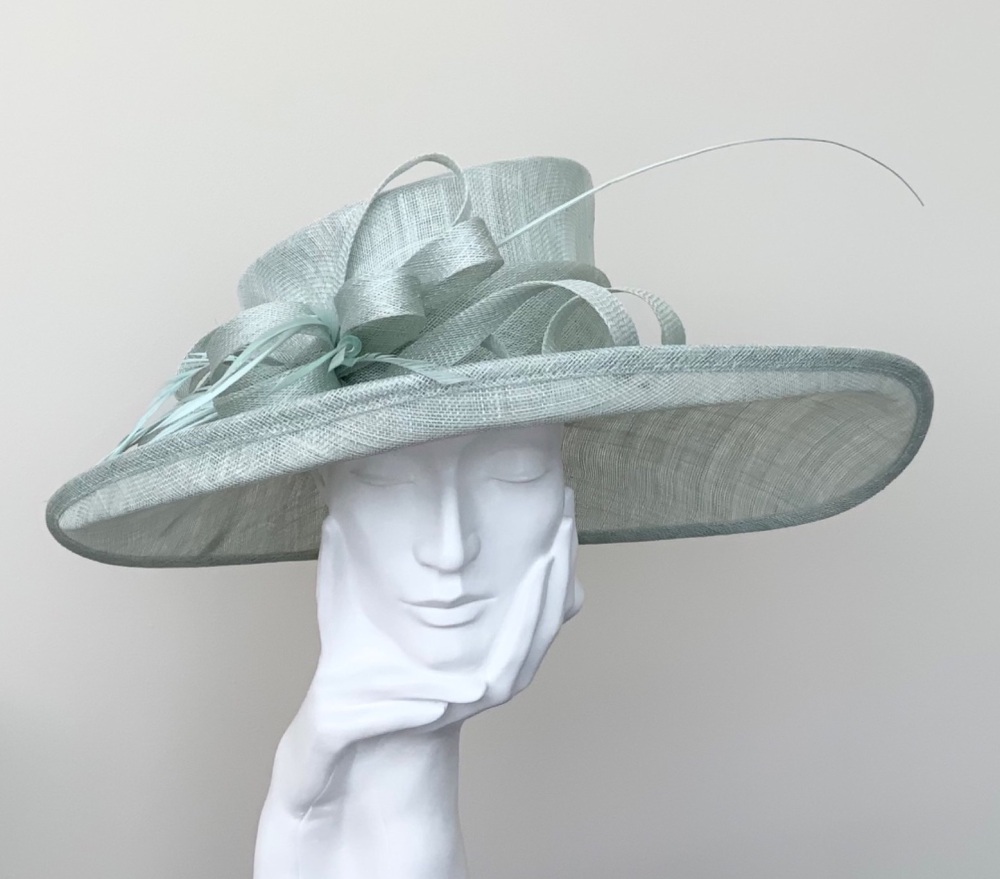 Peppermint Green Large Wedding Occasion Hat