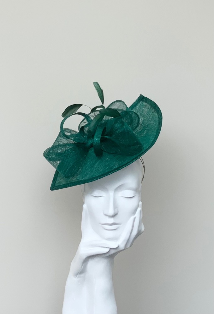 Emerald Green Asymmetric Saucer Fascinator