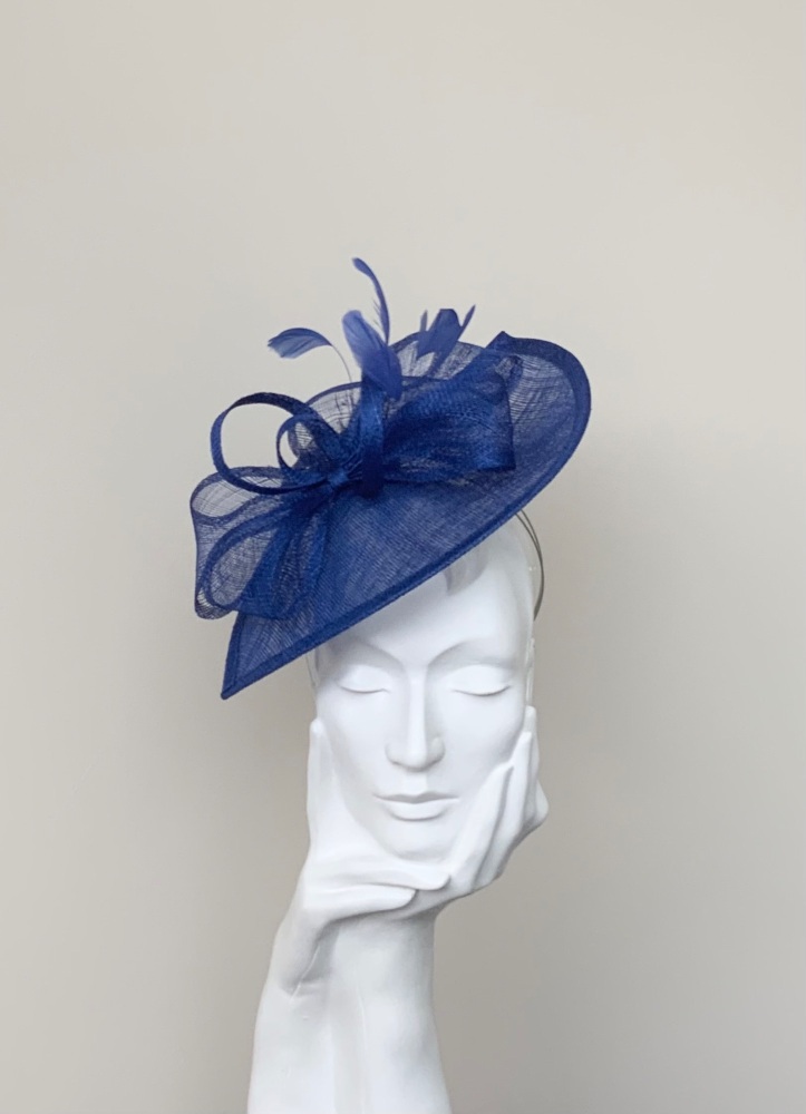 Royal Blue  Asymmetric Saucer Fascinator