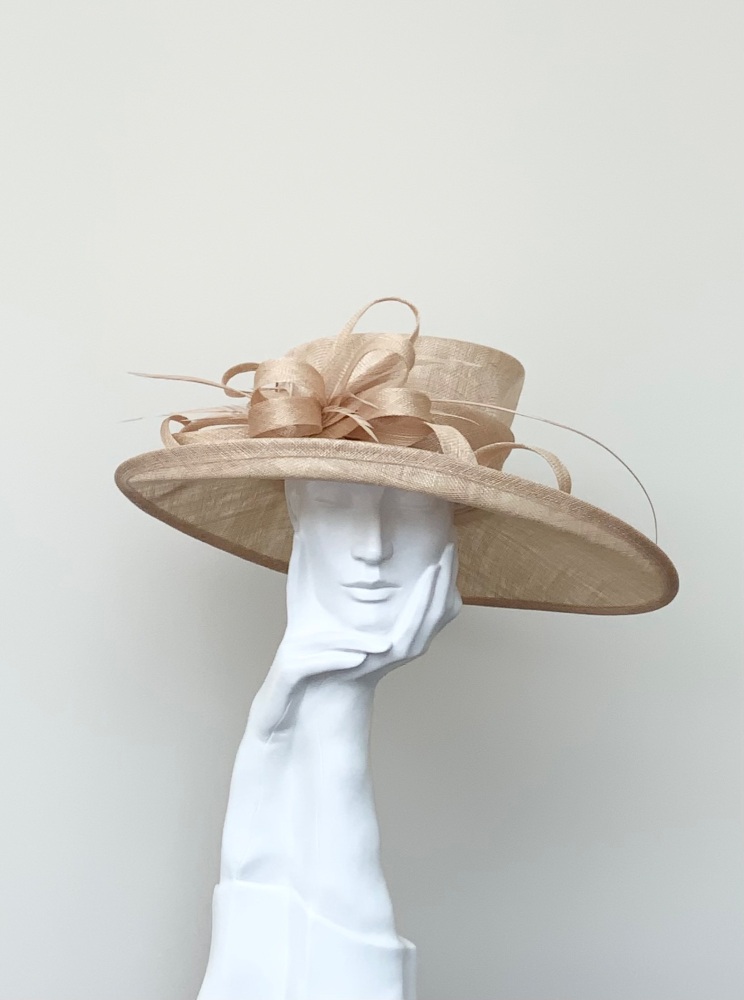 Pale Matt Gold Wedding Occasion Hat