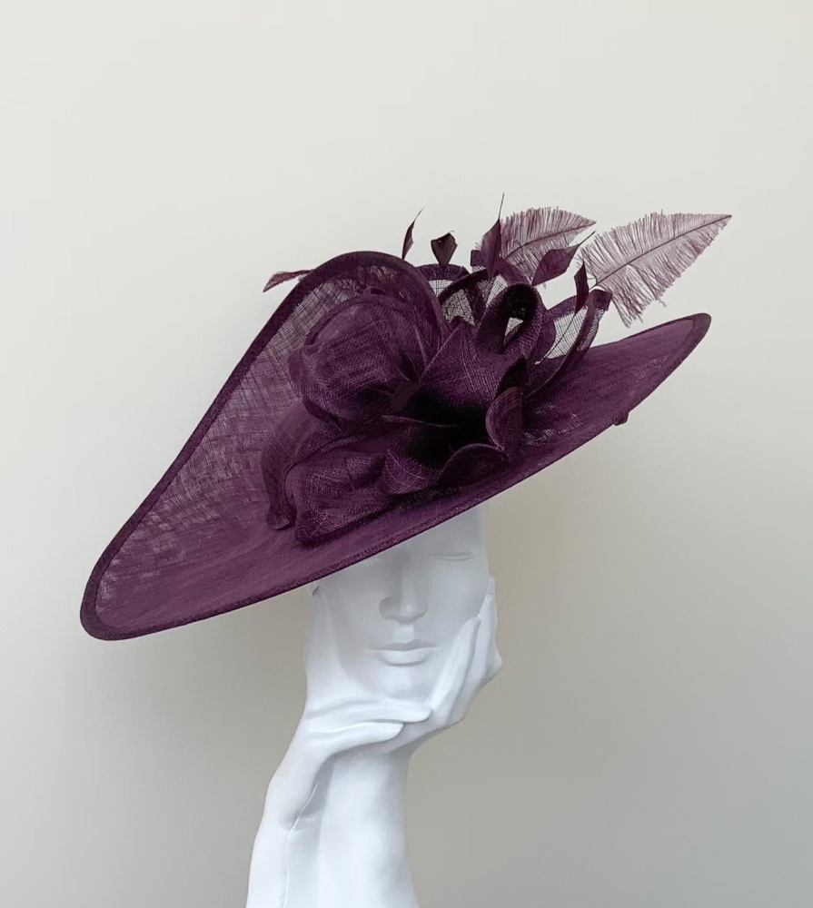 Blackcurrant Purple Dark Purple Large Saucer Hatinator Hat