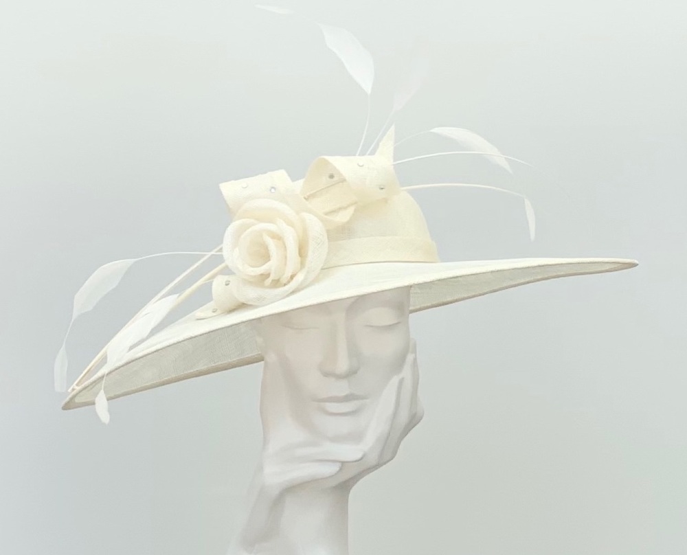Cream Very Large Saucer Hatinator Hat