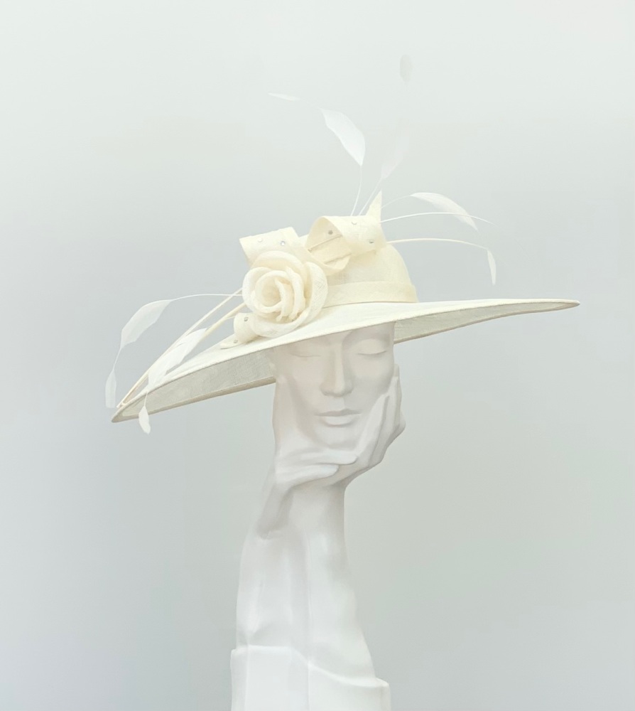 Cream Very Large Saucer Hatinator Hat