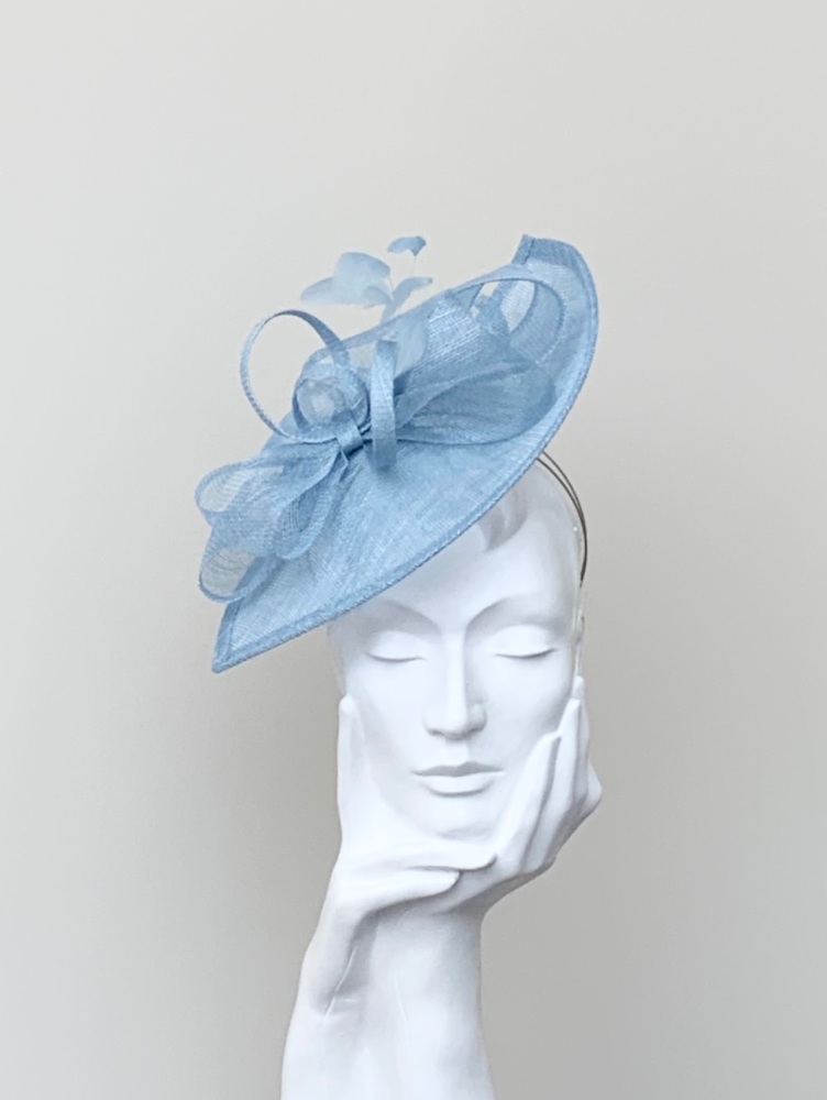 Pale Blue Asymmetric Saucer Fascinator