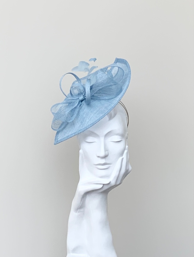 Pale Blue Asymmetric Saucer Fascinator