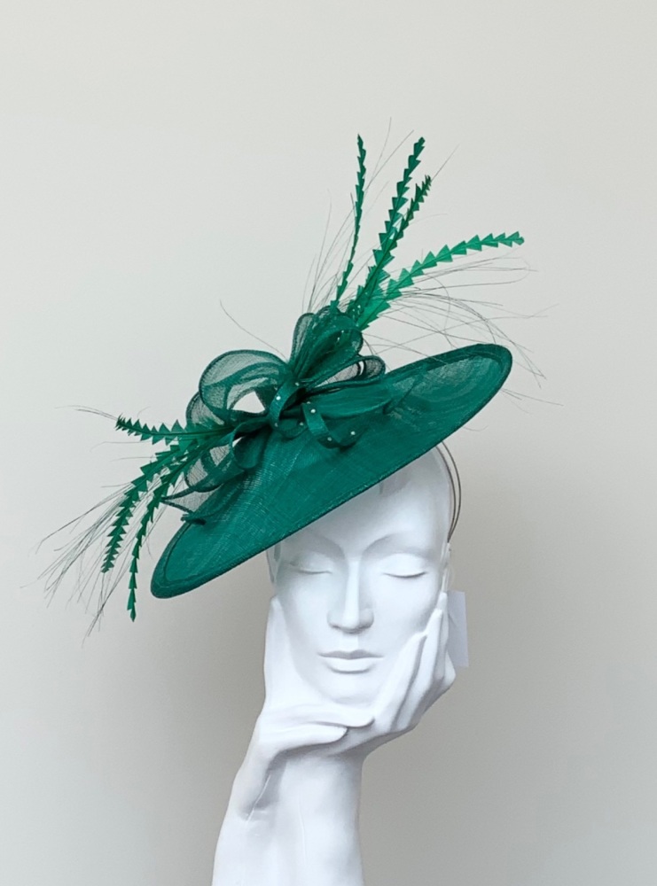 Emerald Green Saucer Fascinator