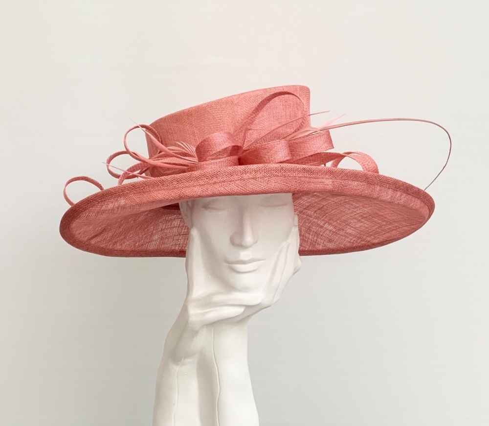 Salmon Orange Wedding Occasion Hat