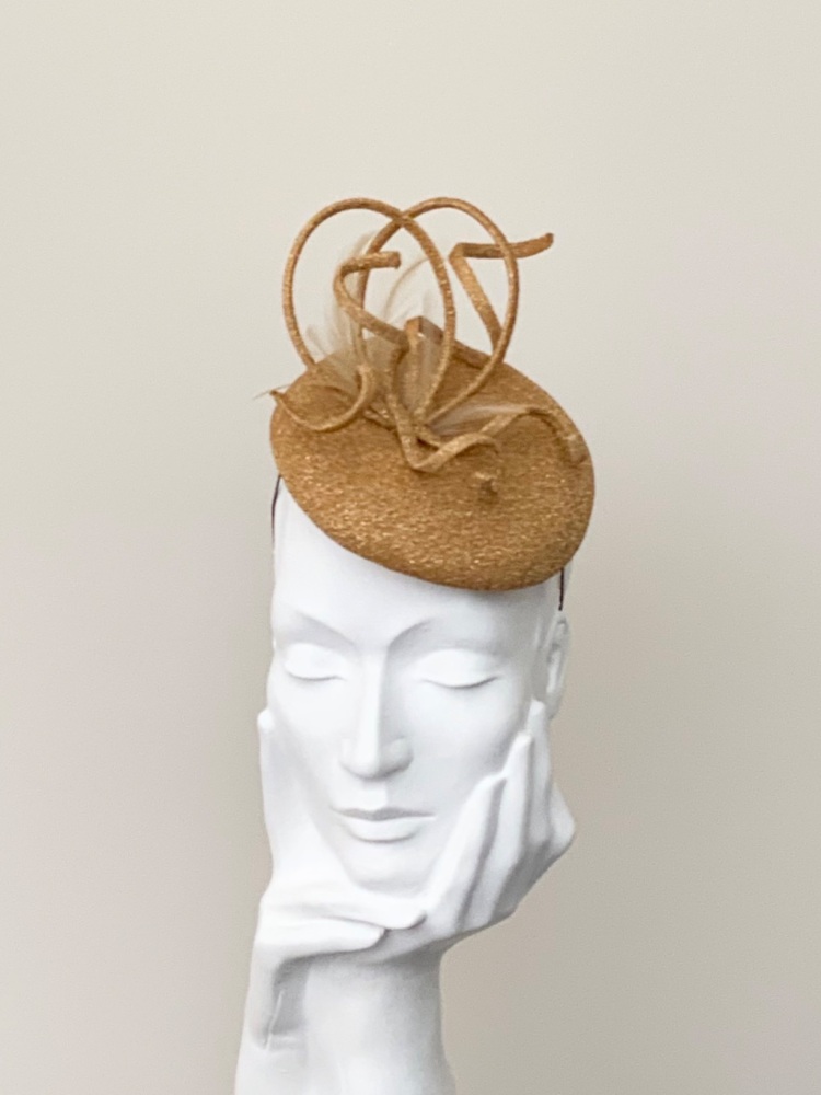 Gold Sparkle Contemporary Fascinator