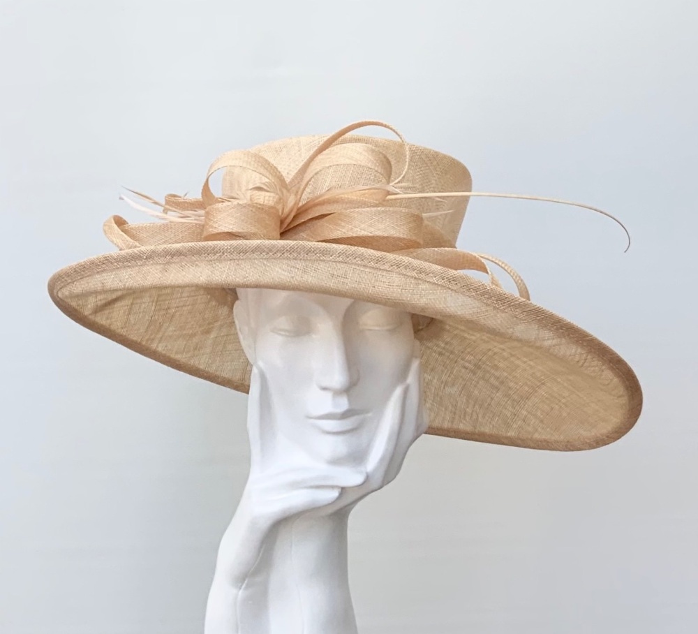 Pale Matt Gold Wedding Occasion Hat