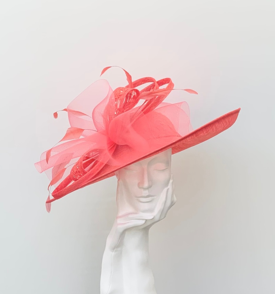 Vibrant Coral Orange Very Large Hatinator Hat