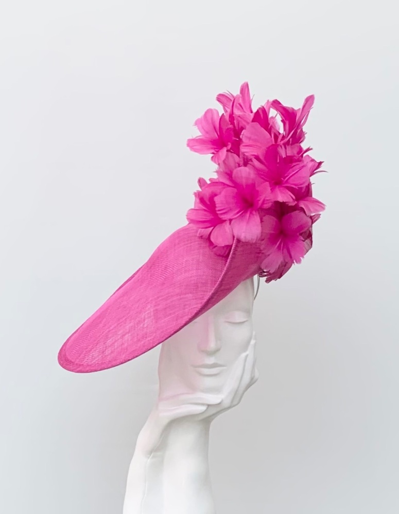 Fuschia Pink Upsweep Very Large Showstopper Hatinator