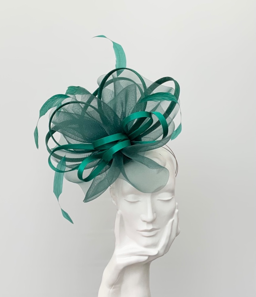 Dark Green Crin Cloud Fascinator