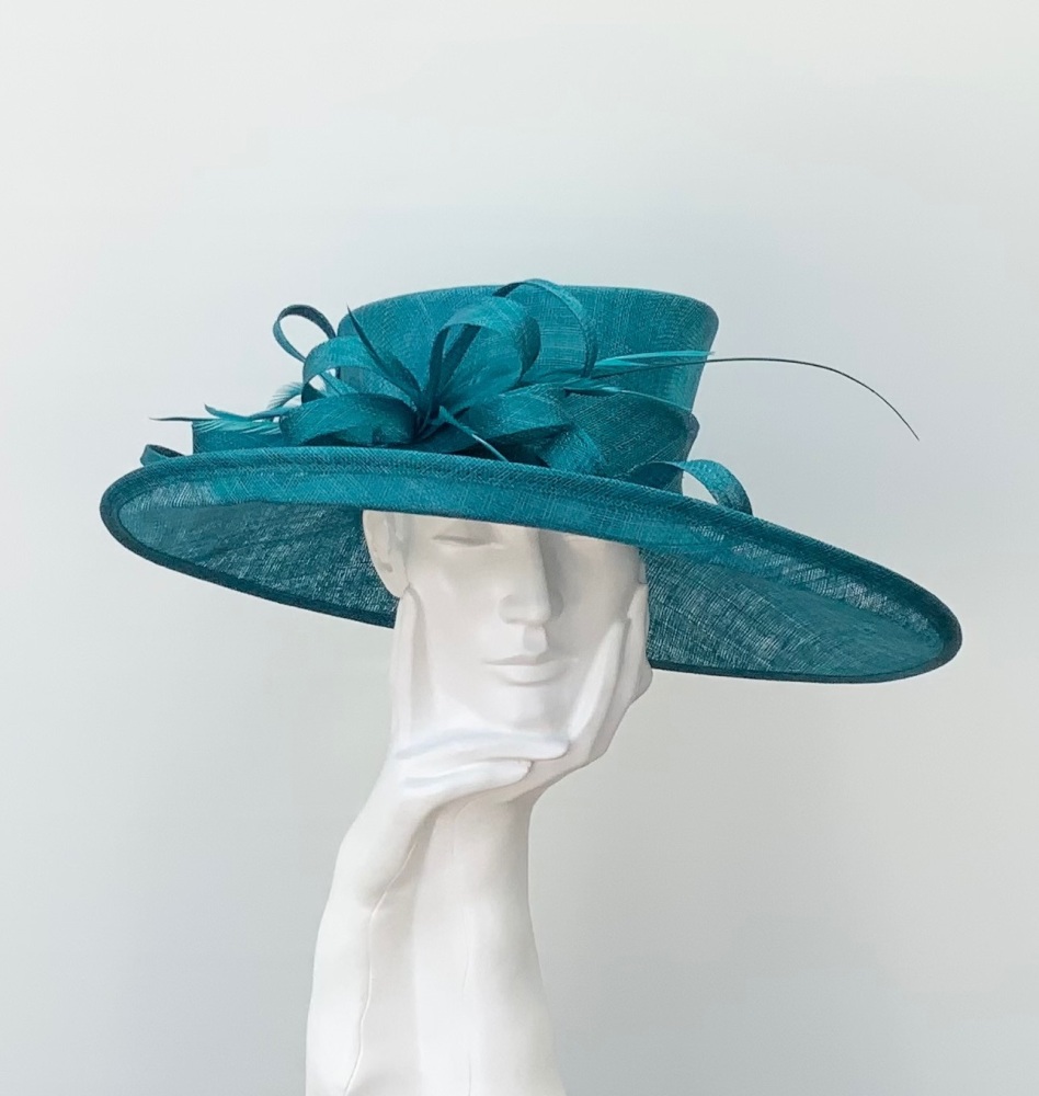 Teal Green Wedding Occasion Hat