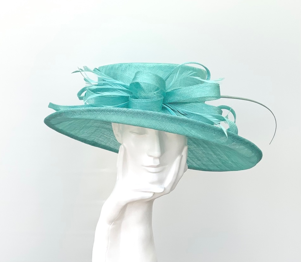 Pale Turquoise Green / Aqua Green Wedding Occasion Hat