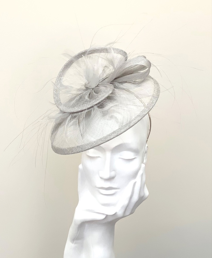 Silver Small Disc Fascinator