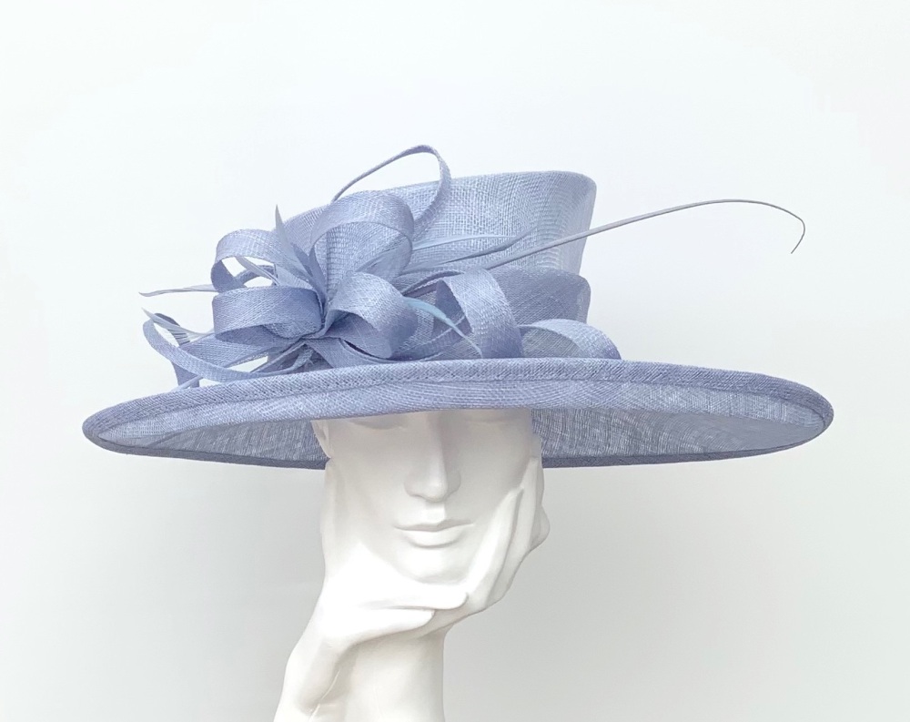 Periwinkle Blue Lavender Blue Large Wedding Occasion Hat