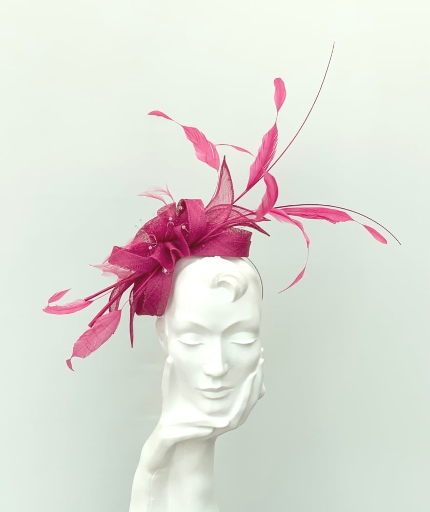Magenta Pink Flamboyant Fascinator