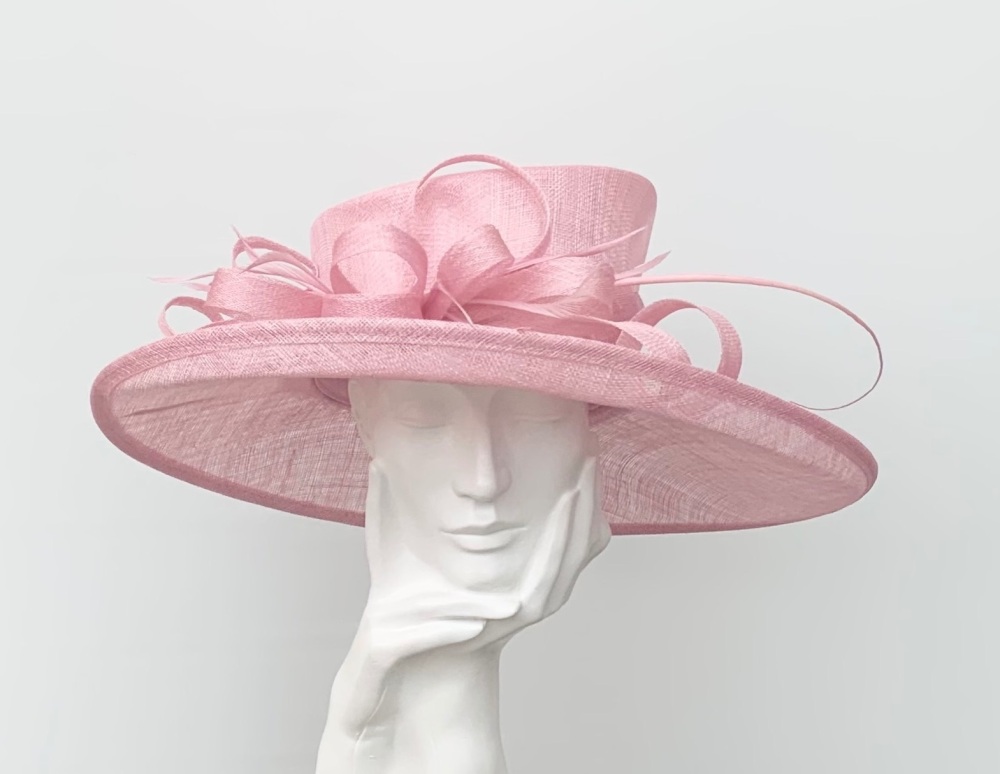 Pale Pink Large Wedding Occasion Hat