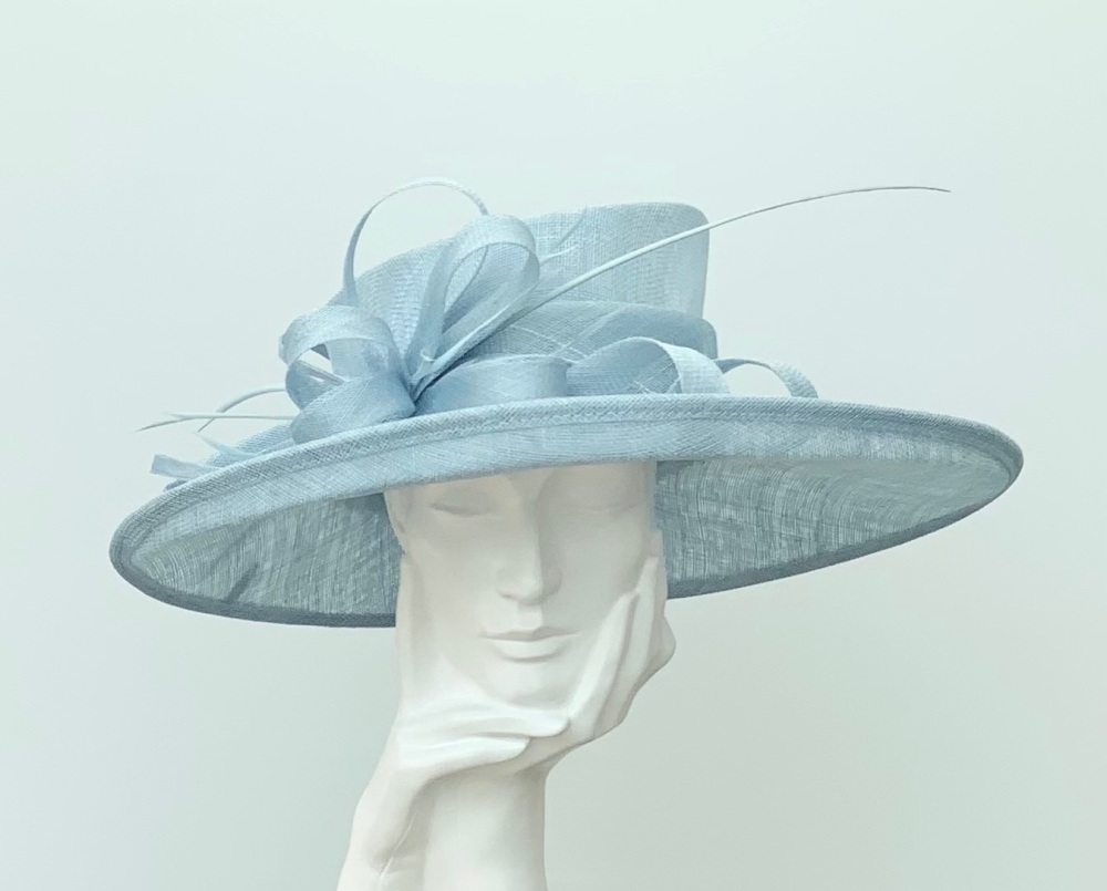 Pale Blue Large Wedding Occasion Hat