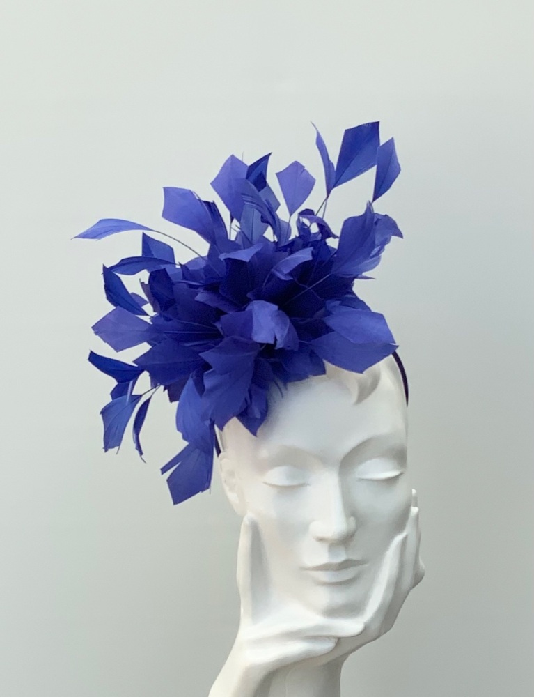 Royal Blue Attlee Feather Fascinator