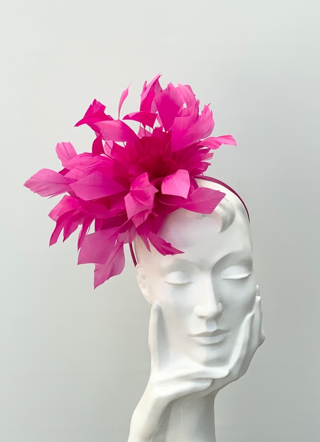 Hot Pink Feather Fascinator