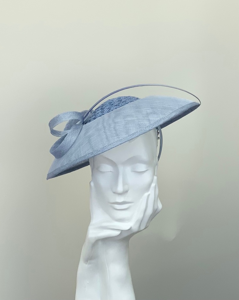 Lilac Blue Periwinkle Blue Down Brim Adele Fascinator Hat
