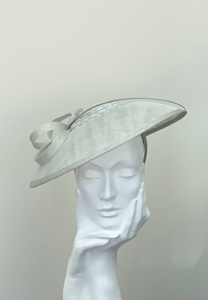 Silver Down Brim Adele Fascinator Hat