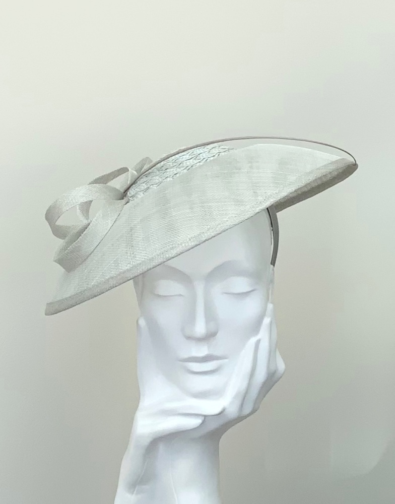 Silver Down Brim Adele Fascinator Hat