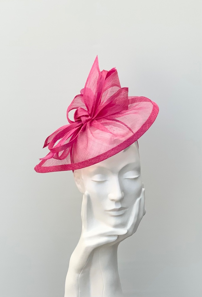 Cerise Pink Pointed Disc Fascinator