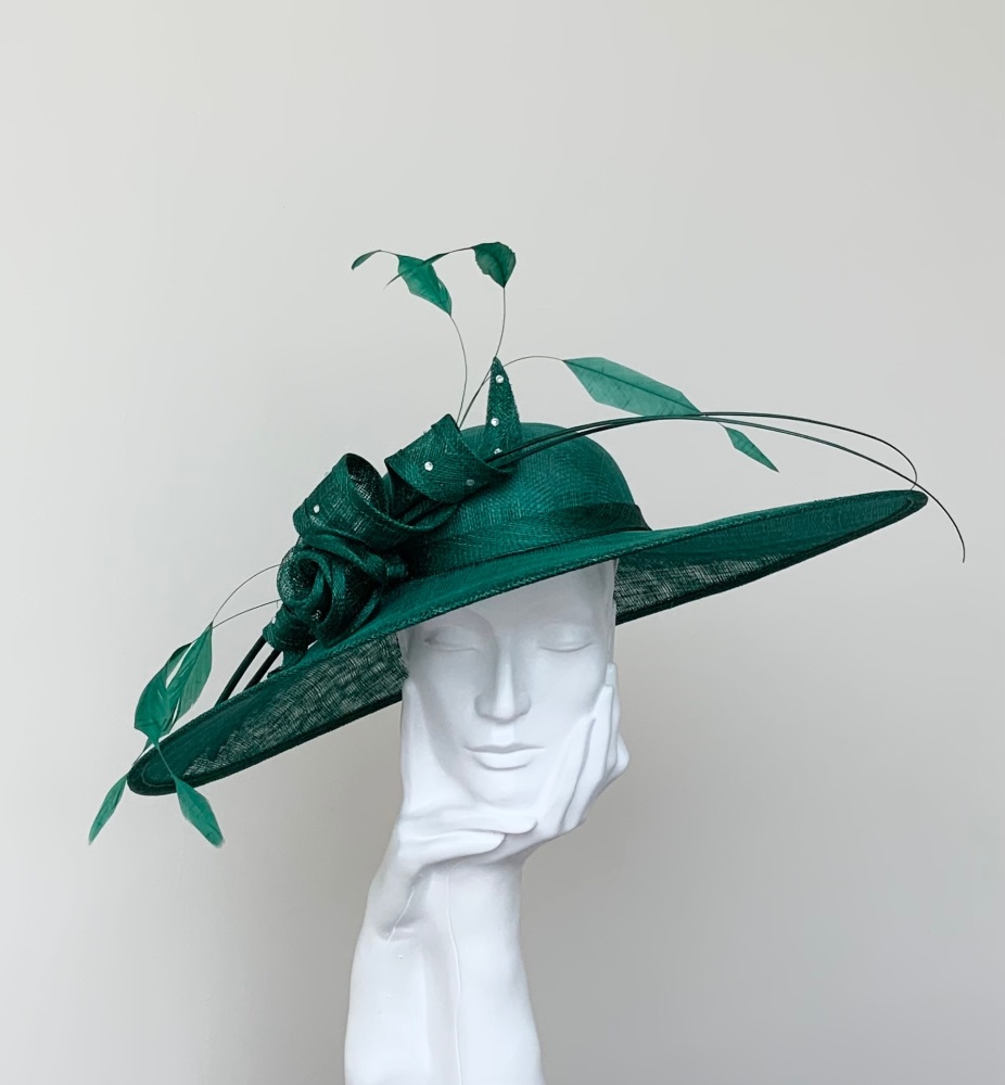 Emerald Green Very Large Saucer Hatinator Hat