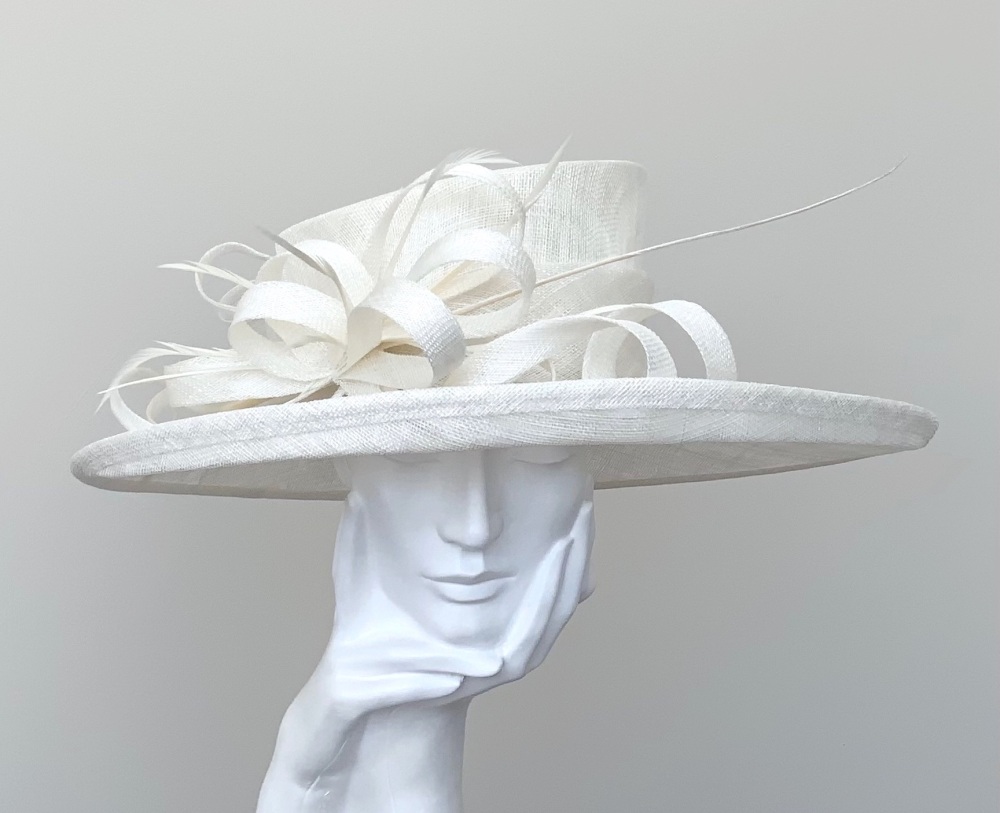 Pale Cream Large Wedding Occasion Hat