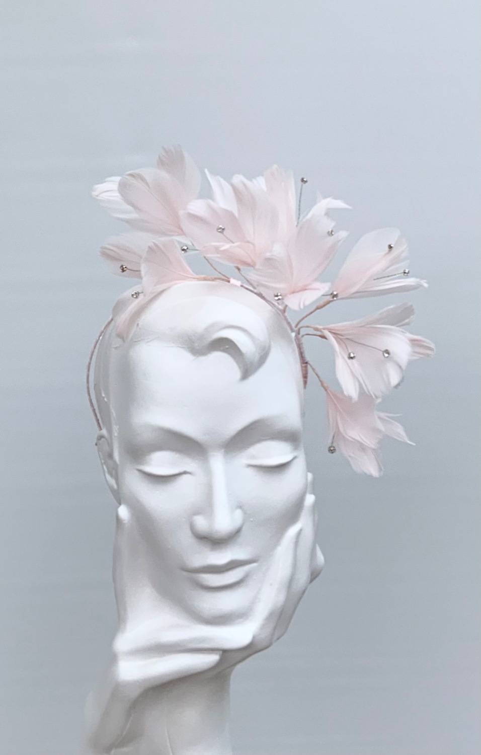 Pale Pink Feather Fascinator