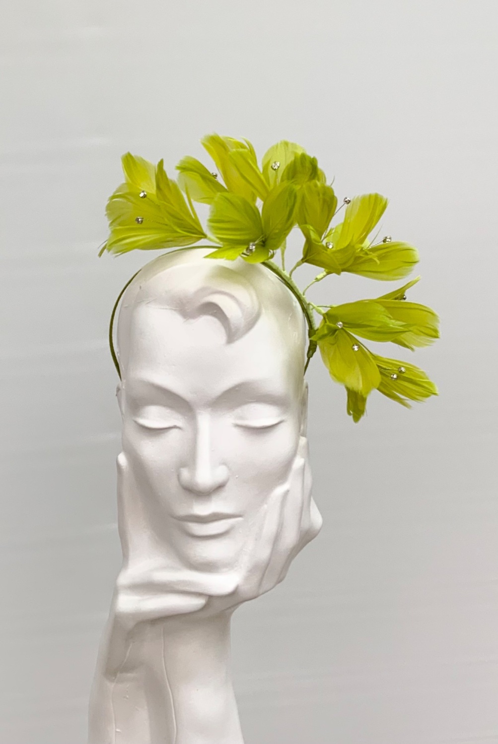 Lime Green Feather Fascinator