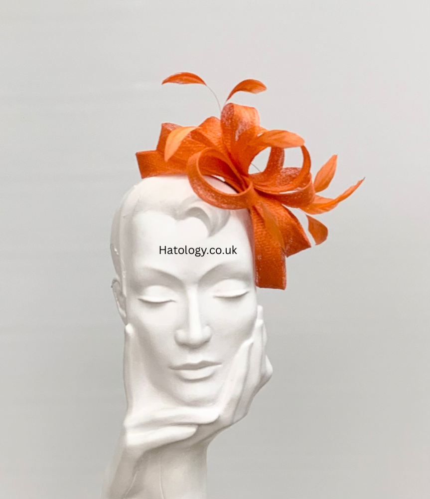 Orange Looped Fascinator