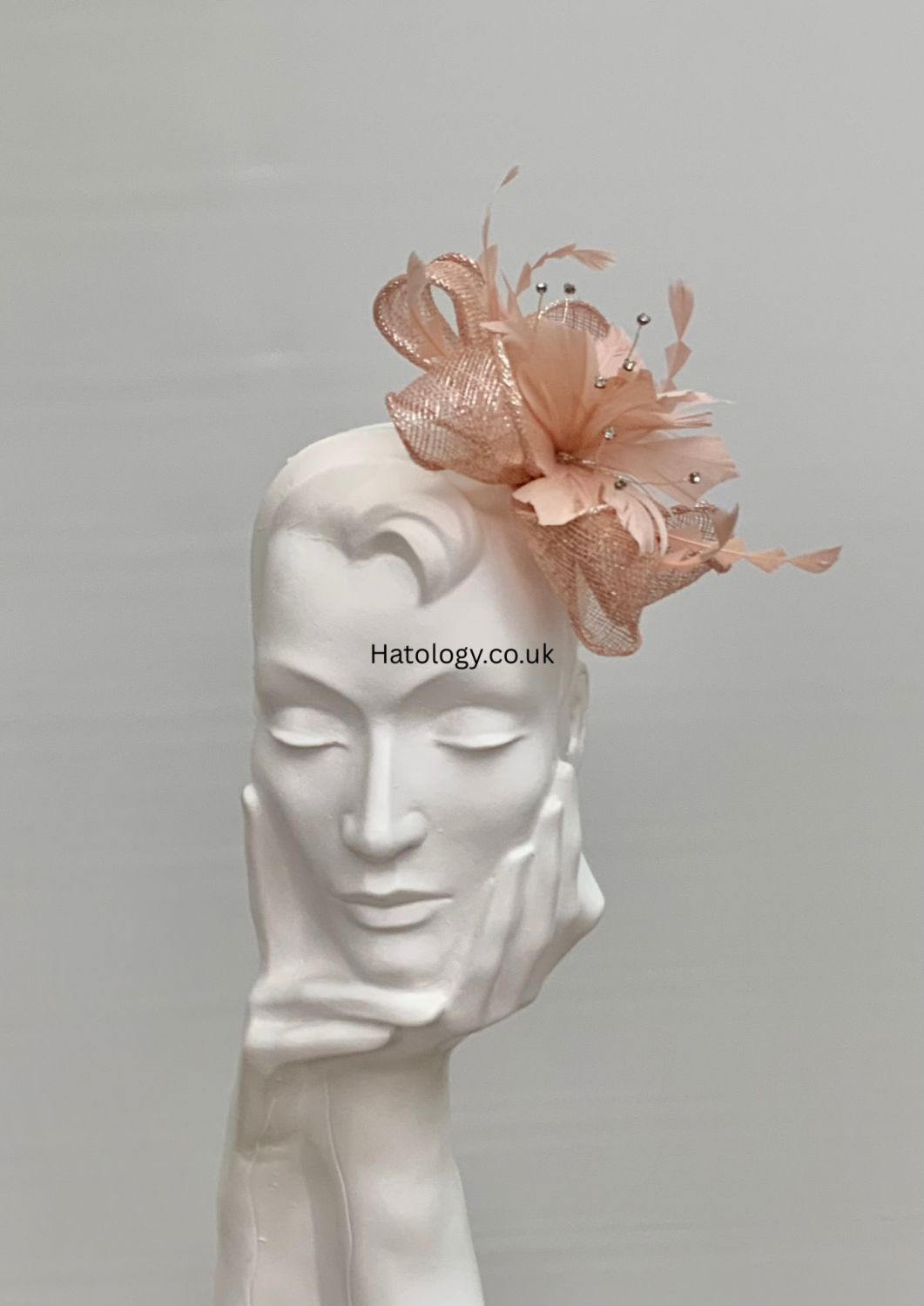 Sparkly Dusky Pink Looped Fascinator