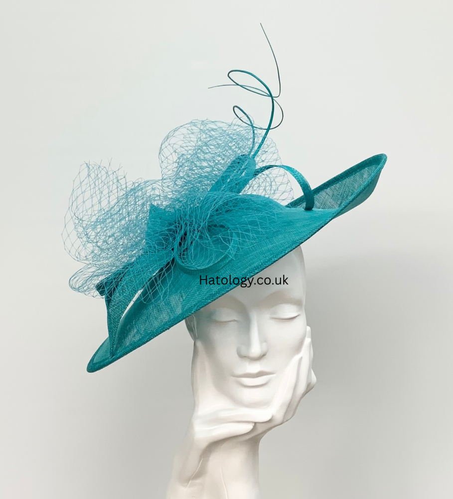 Teal Netted Cloud Hatinator Fascinator