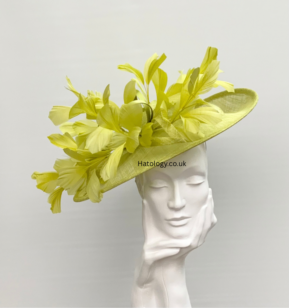 Lime Green Feather Explosion Hatinator Fascinator
