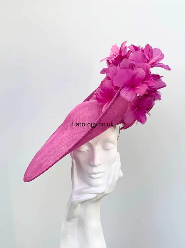 Fuschia Pink Upsweep Very Large Showstopper Hatinator