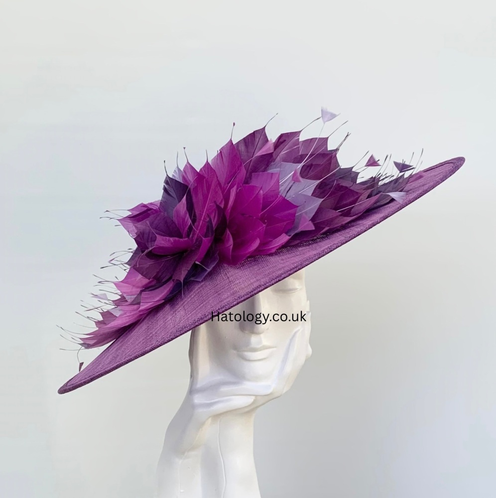 Purple Mix Very Large Fascinator Hatinator Hat