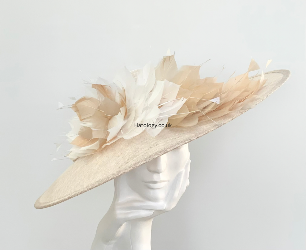 Champagne Beige Mix Very Large Fascinator Hatinator Hat