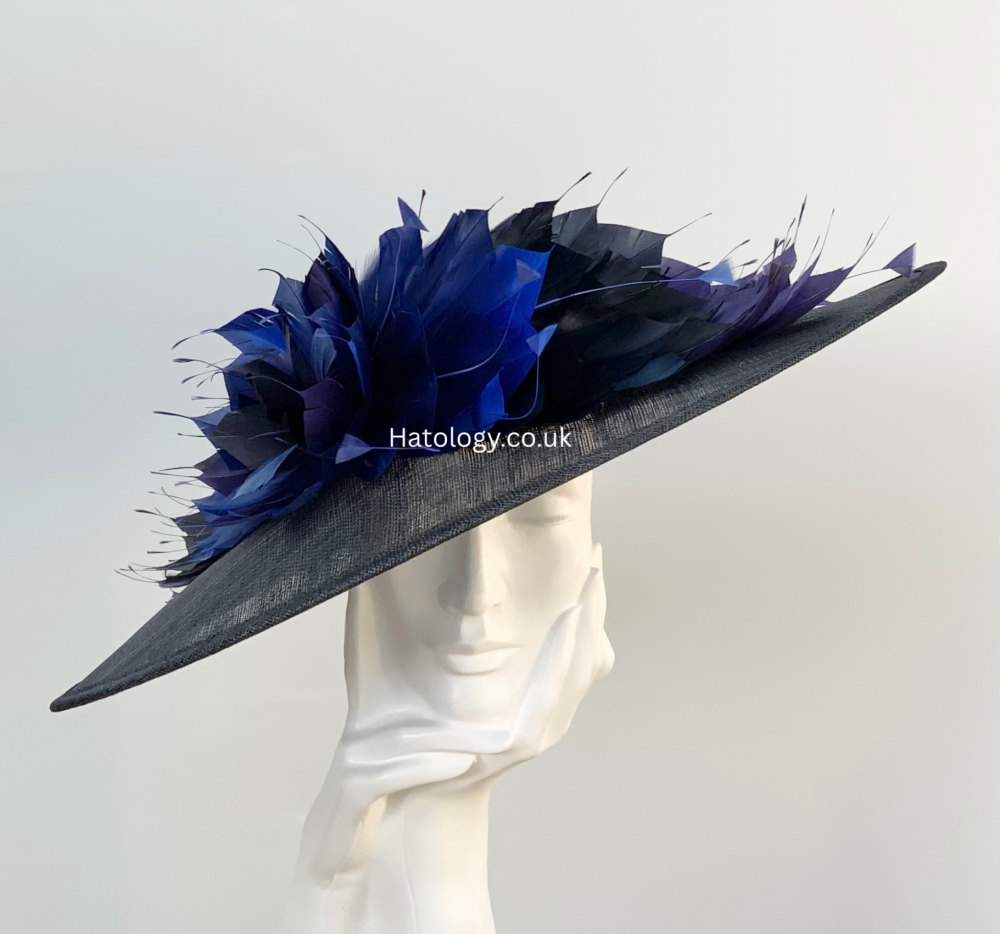 Dark Blue Mix Very Large Fascinator Hatinator Hat