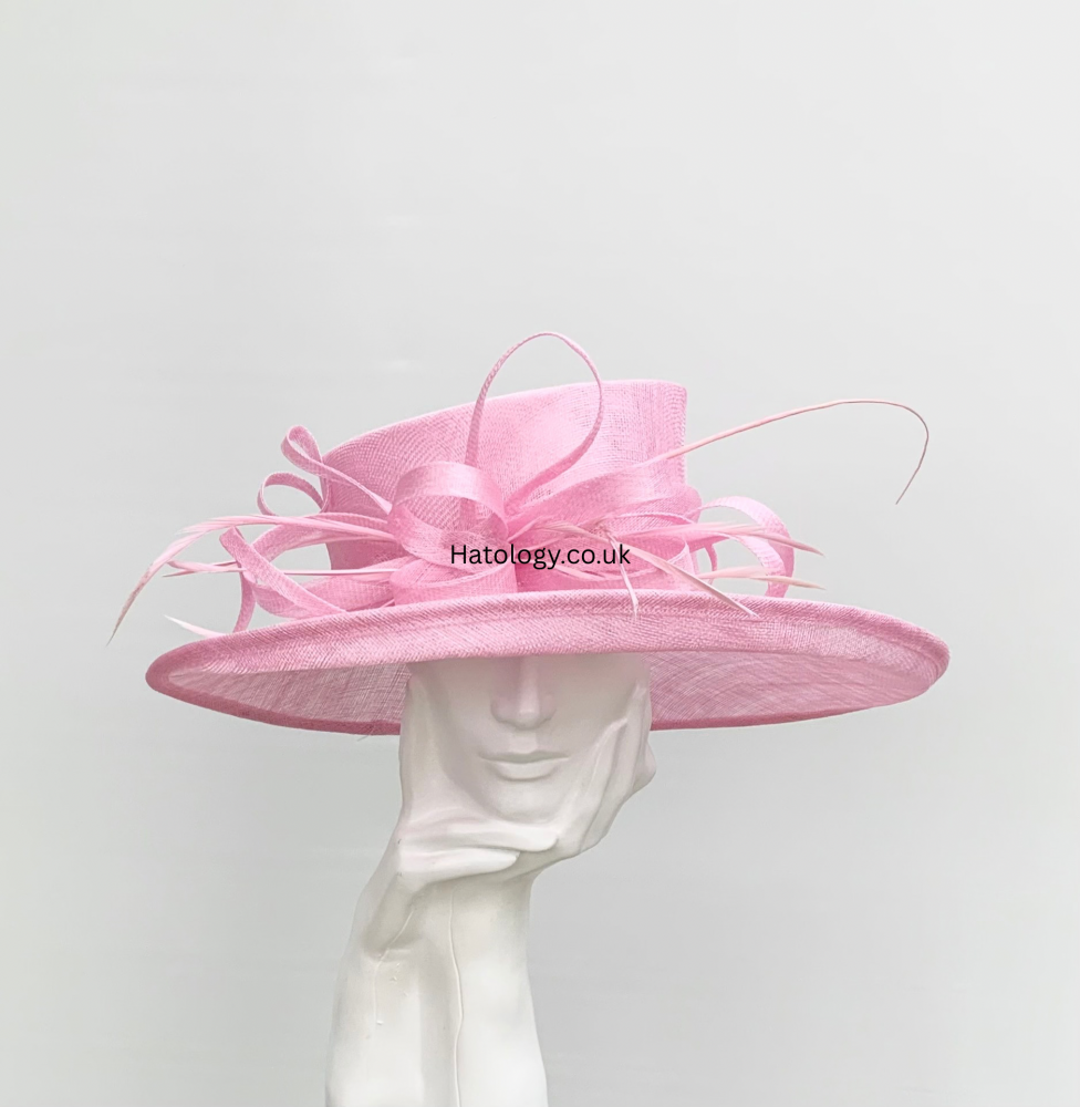 Blossom Pink Large Wedding Occasion Hat