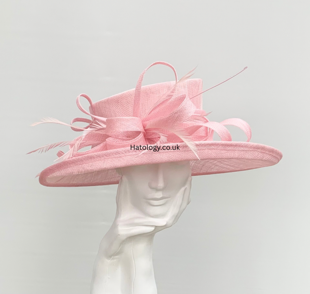 Pale Pink Large Wedding Occasion Hat