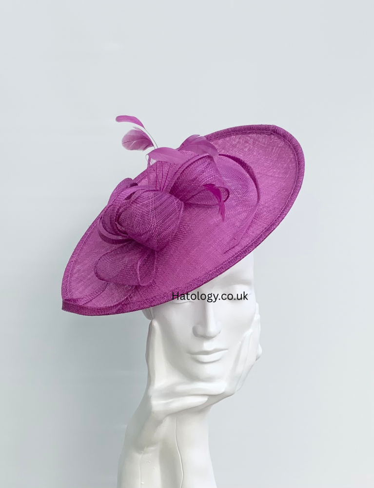 Magenta Purple Teardrop Disc Fascinator
