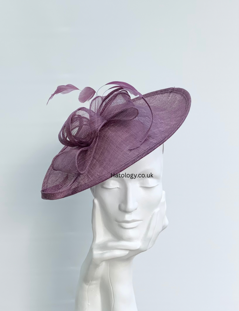 Mulberry Purple Teardrop Disc Fascinator
