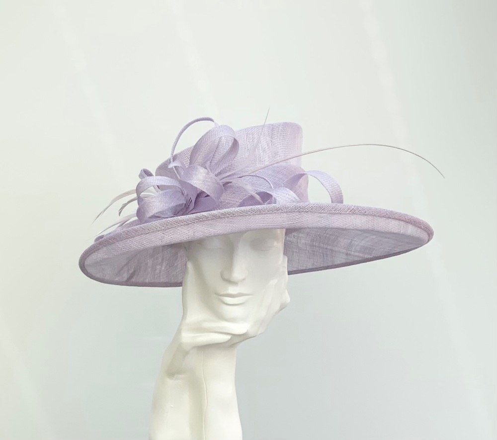 Lilac Purple Large Wedding Occasion Hat